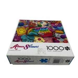 Buffalo Games Aimee Stewart Vintage Knitting 1000 Piece Jigsaw Puzzle UNCOUNTED
